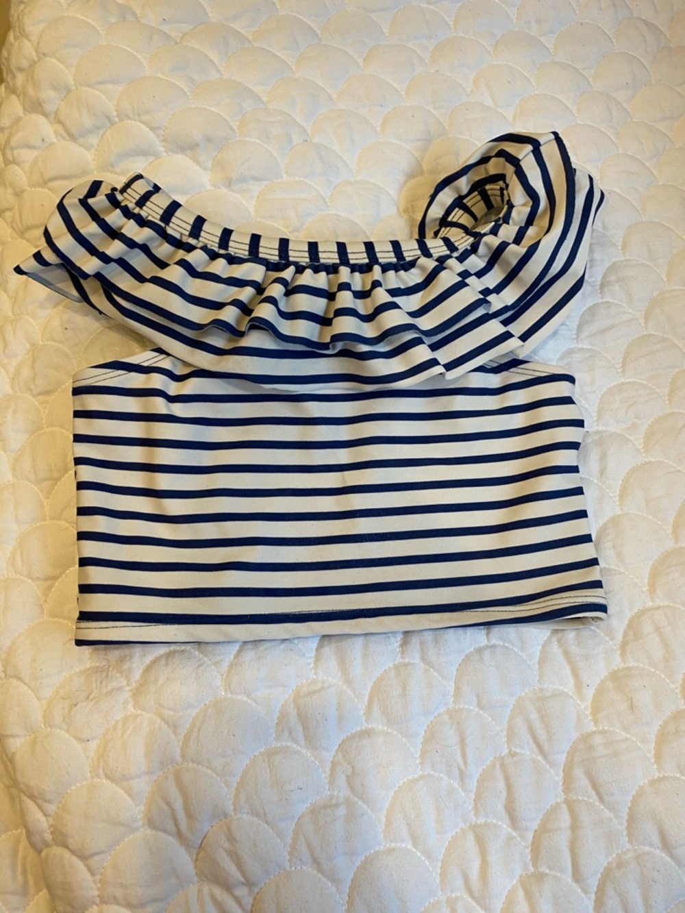 Ruffle Butts Girls Striped Swim Top 3T